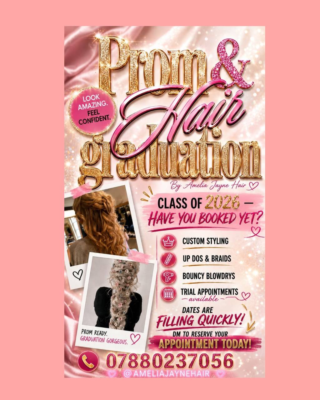 Prom and graduation hairstyle by Quiff Salon